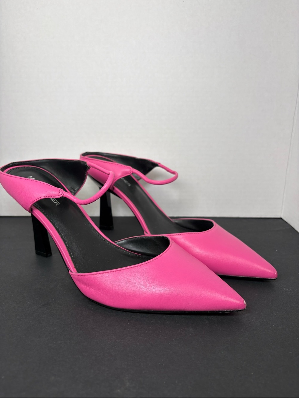 Marc Fisher Hot Pink Pointed-Toe Mules